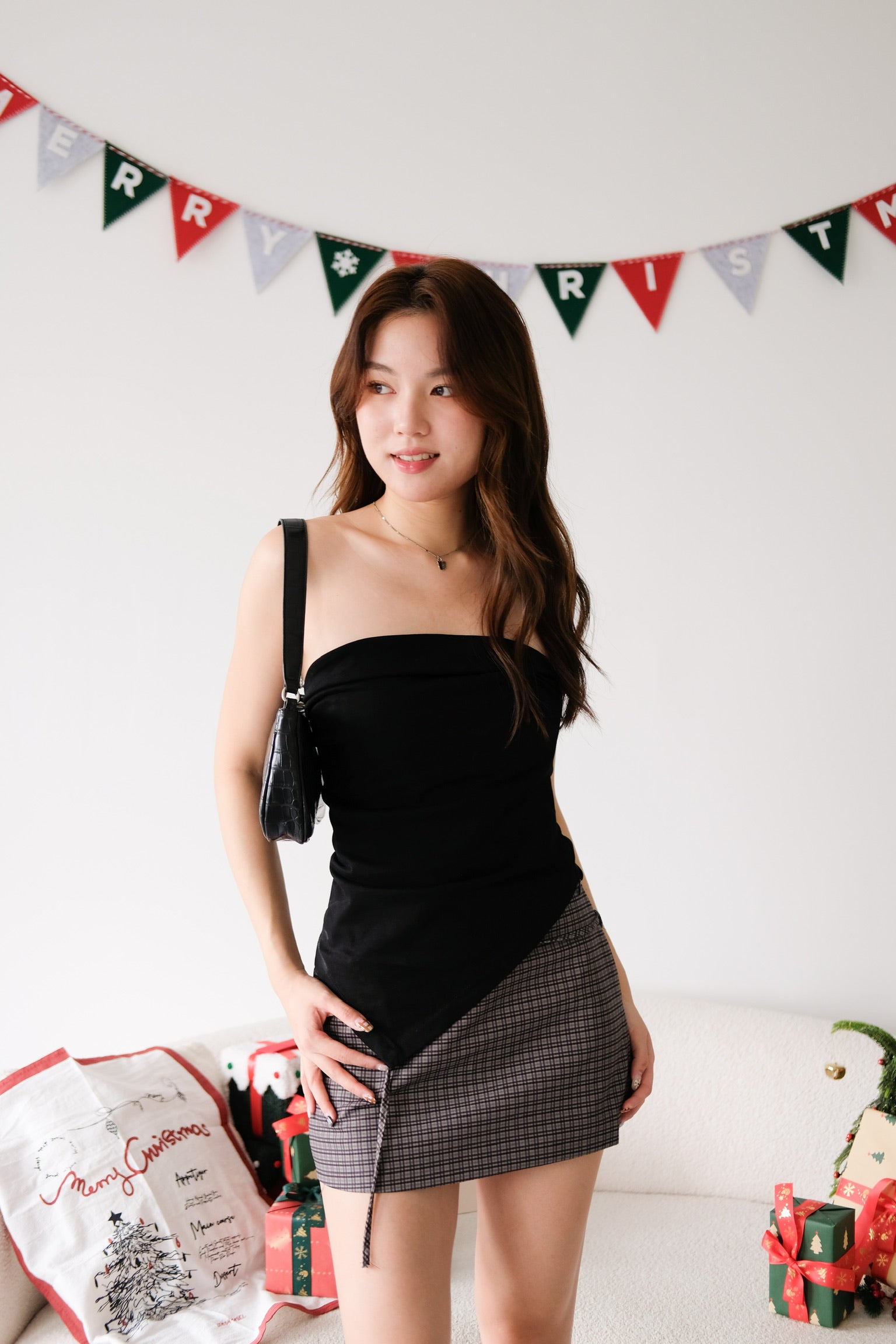 Porter Asymmetrical Tube Top (Black)