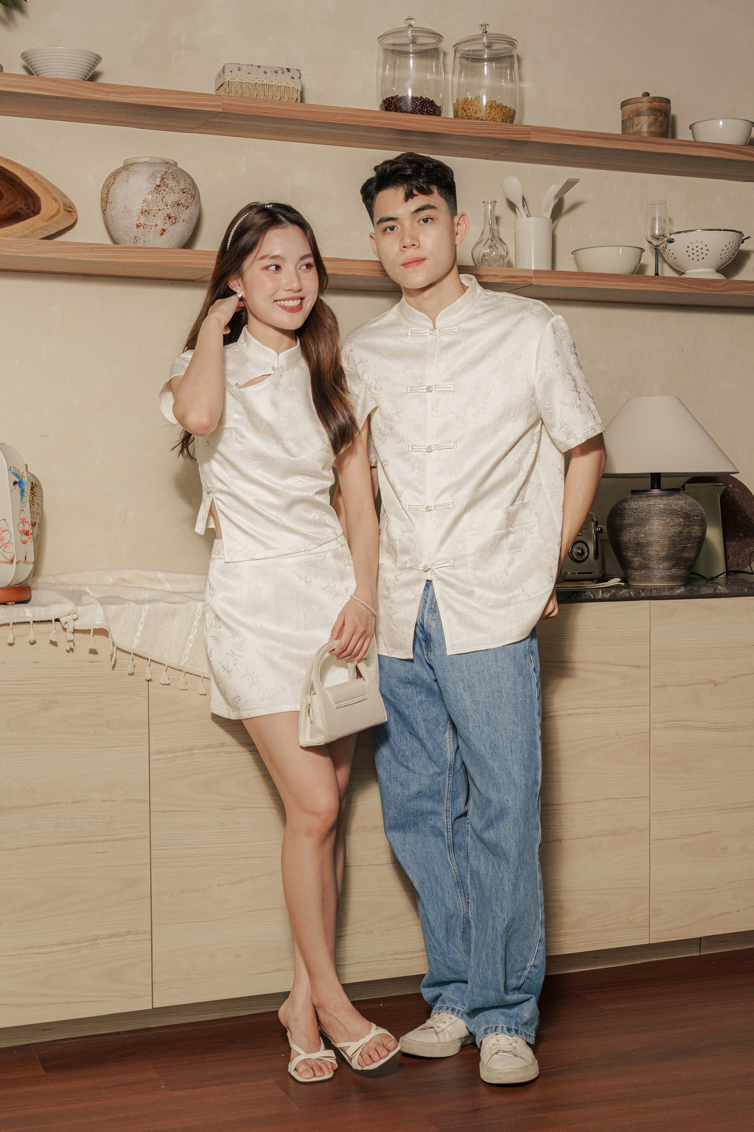 [ETA 26-31 Jan] 墨雨云间 Moonmist Sleeved Cheongsam Top (Cream)