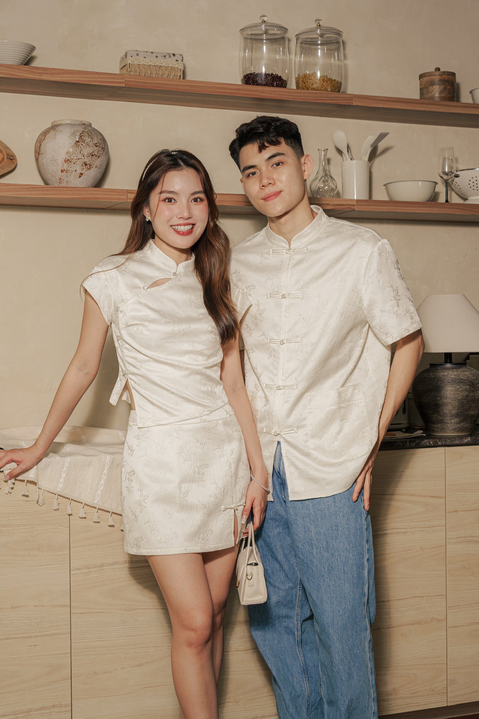 [ETA 26-31 Jan] 墨雨云间 Moonmist Sleeved Cheongsam Top (Cream)