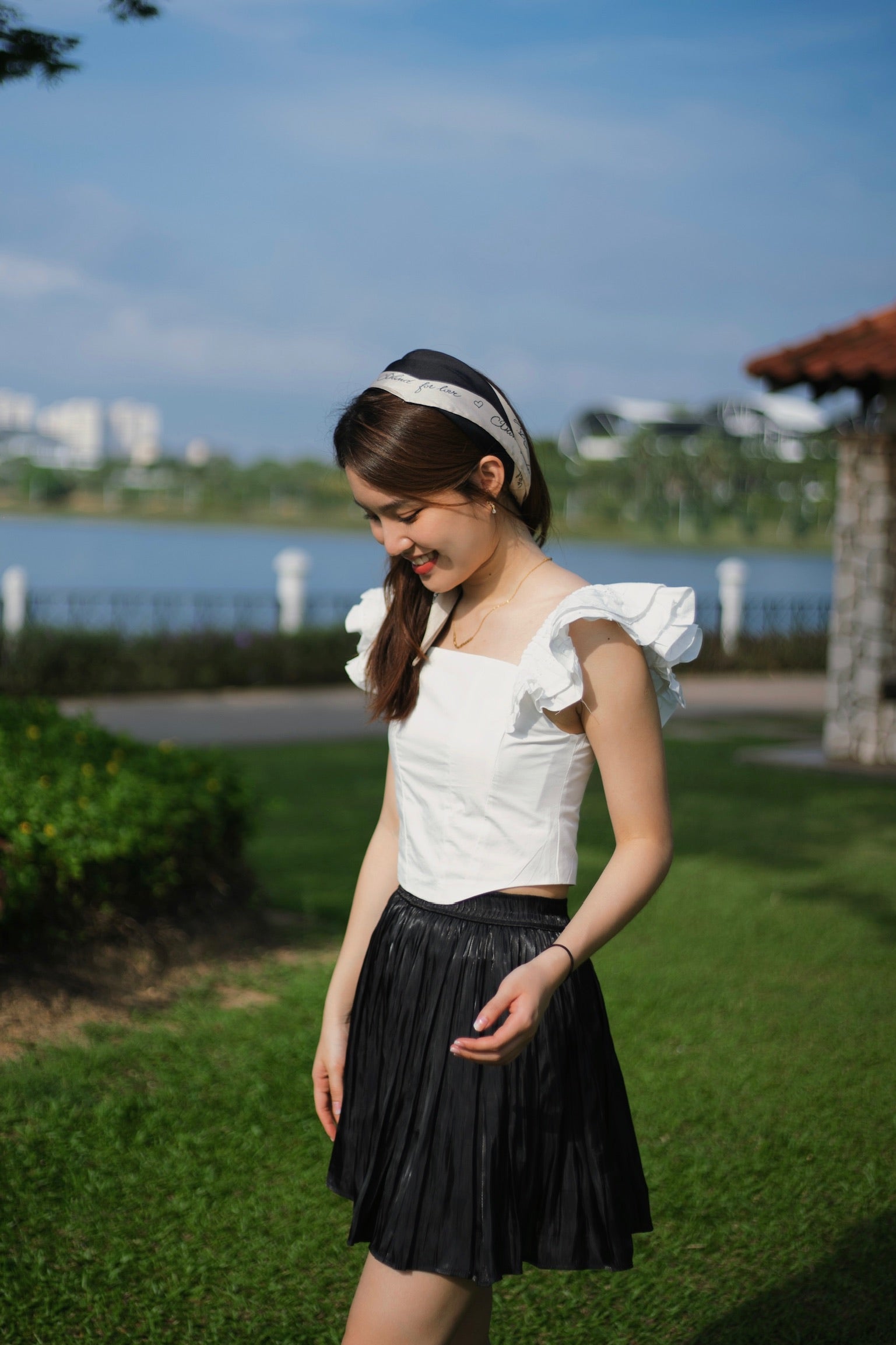 Amabel Pleated Skirt (Black)