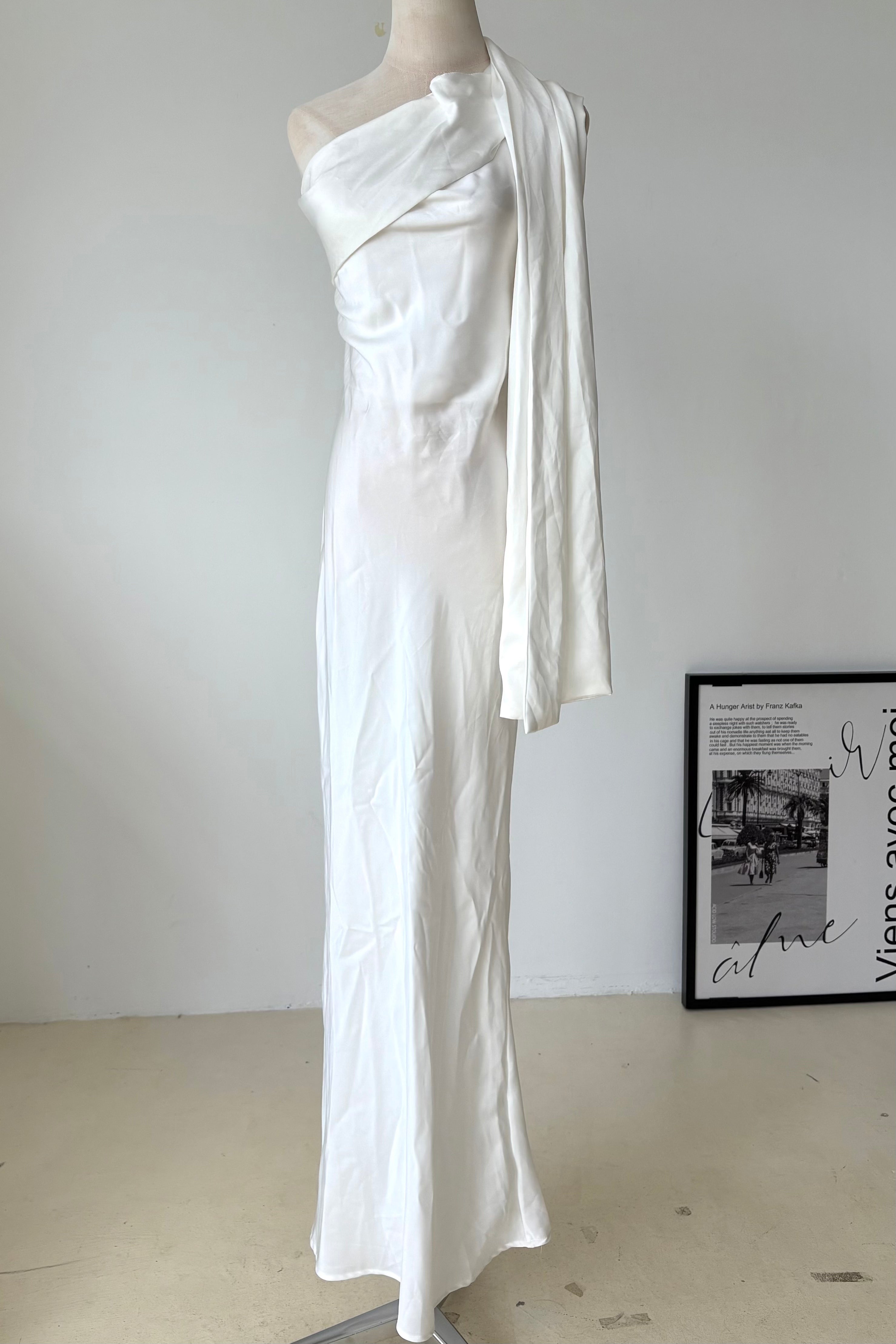 Backless Satin Maxi Dress With Sash