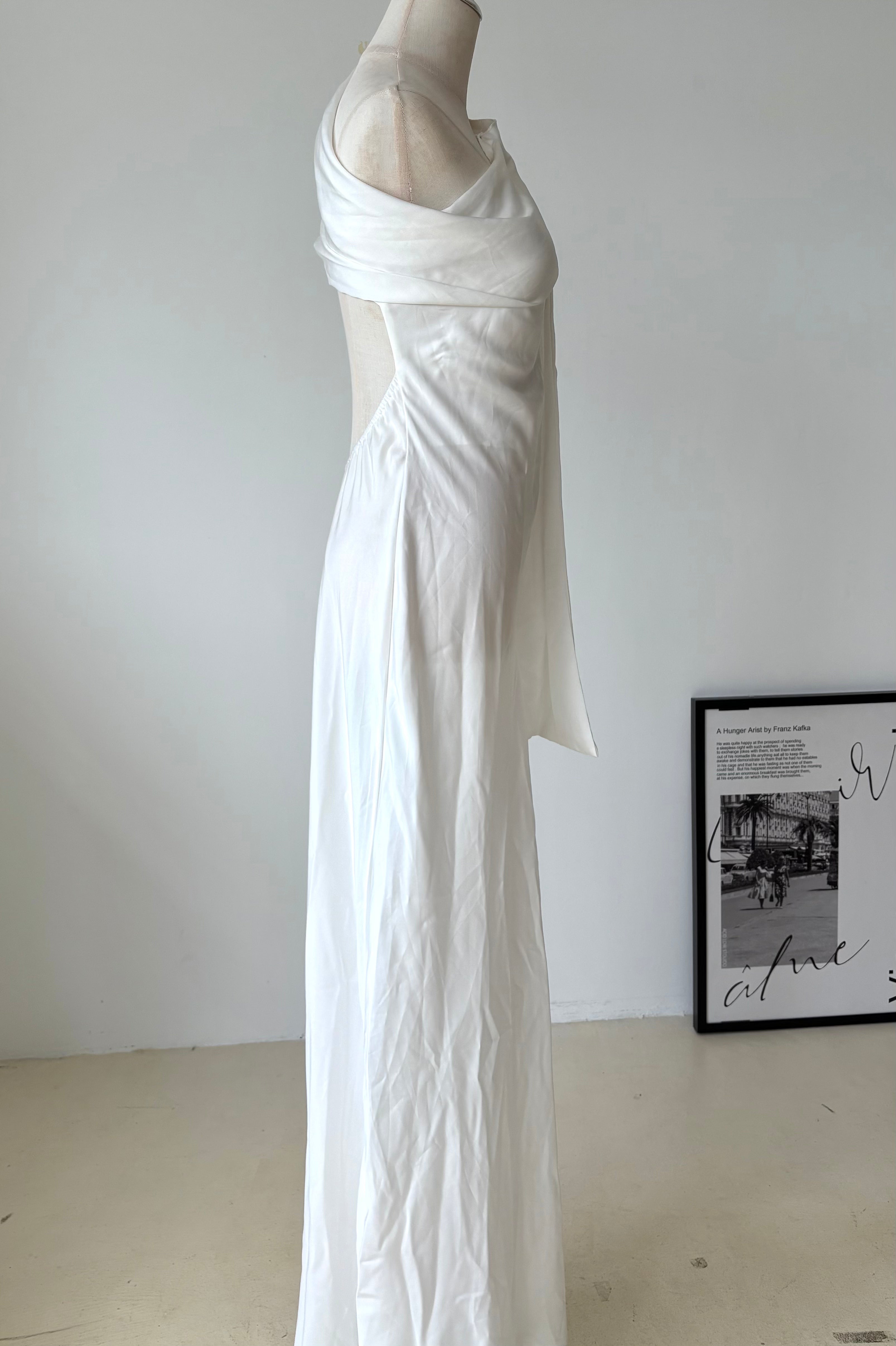 Backless Satin Maxi Dress With Sash